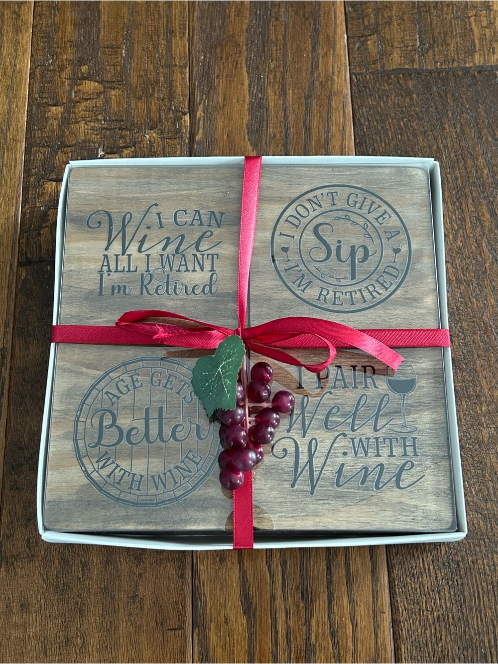 Wine and Retirement Coaster Set of 4 handmade coasters